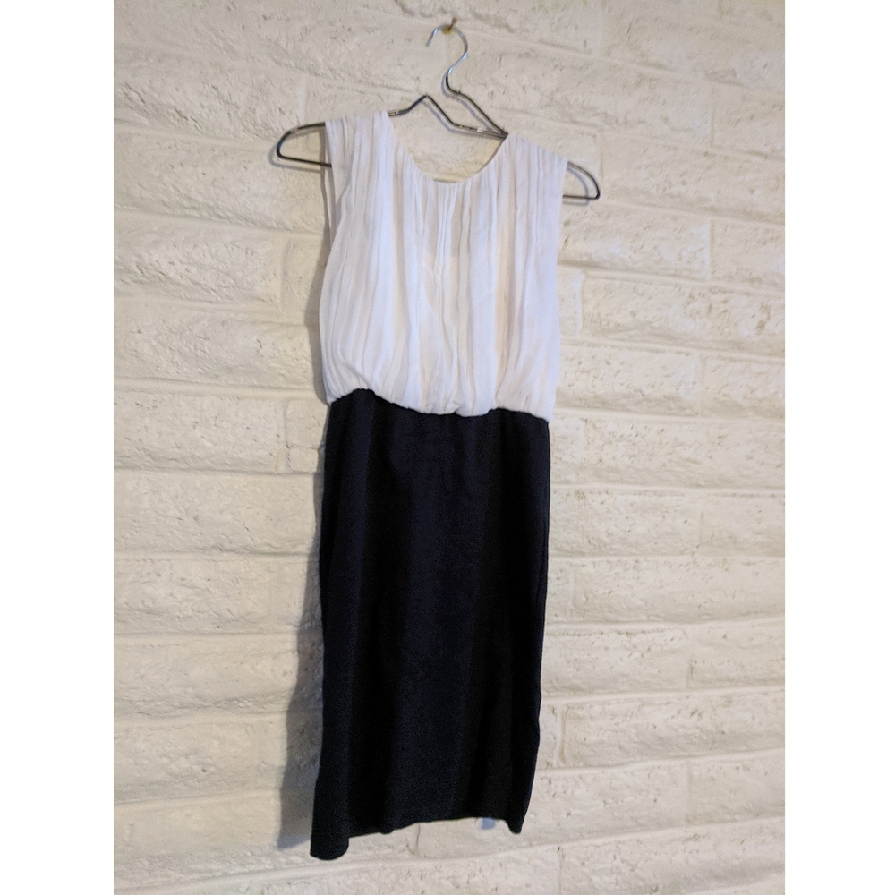 Alice + Olivia | employed black & white silk dress